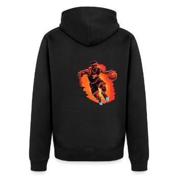 BASKETBALL forever! - Unisex Premium Organic Zip Hoodie - black - Back - Nico (187cm)