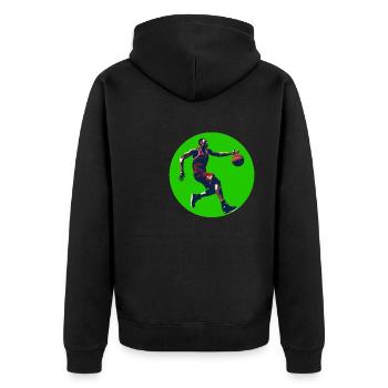 BASKETBALL forever! - Unisex Premium Organic Zip Hoodie - black - Back - Nico (187cm)
