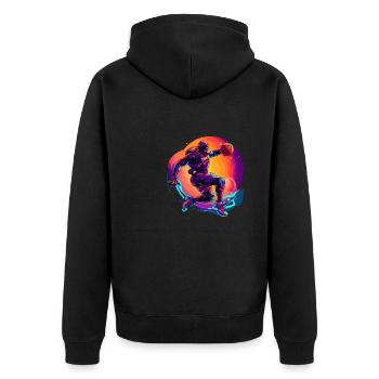BASKETBALL forever! - Unisex Premium Organic Zip Hoodie - black - Back - Nico (187cm)