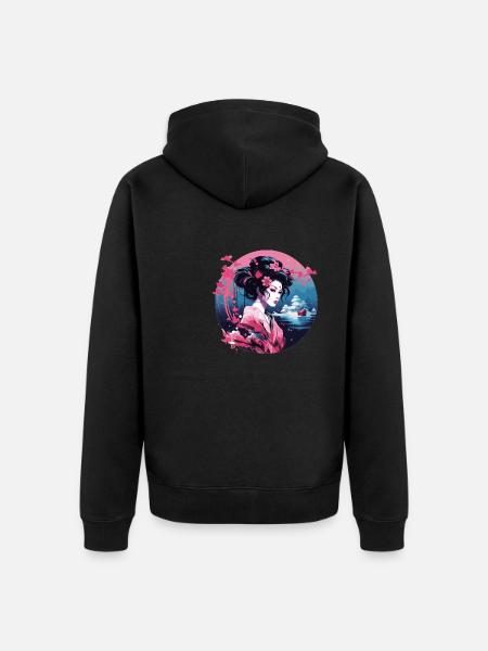 Geisha of Japan - Unisex Premium Organic Zip Hoodie - black