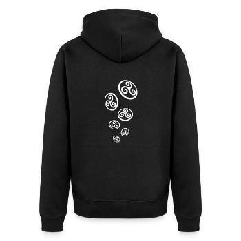 breizh triskels - Unisex Premium Organic Zip Hoodie - black - Back - Nico (187cm)
