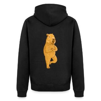 Exercice de yoga Capybara - Veste à capuche bio Premium Unisexe - noir - Dos - Nico (187cm)
