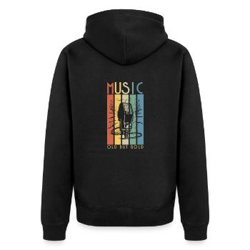 Old but Gold Music - Unisex Premium Bio Zip Hoodie - Schwarz - Hinten - Nico (187cm)