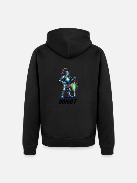 Knight Comic - Unisex Premium Organic Zip Hoodie - black