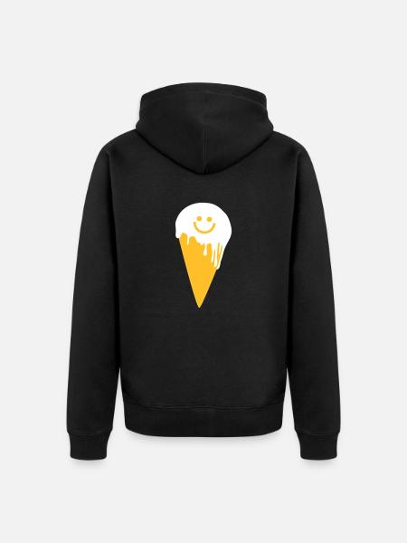 happy ice cream - Unisex Premium Organic Zip Hoodie - black