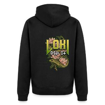 Norse Viking Mythology Design for Viking Warriors - Unisex Premium Bio Zip Hoodie - Schwarz - Hinten - Nico (187cm)