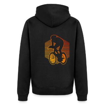 Cycliste sur route femmes course cyclisme vélo de route - Veste à capuche bio Premium Unisexe - noir - Dos - Nico (187cm)