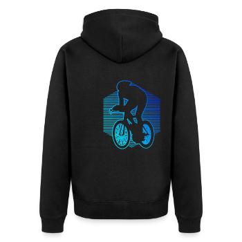 Courses de vélo de route cyclisme cyclistes de course hommes - Veste à capuche bio Premium Unisexe - noir - Dos - Nico (187cm)