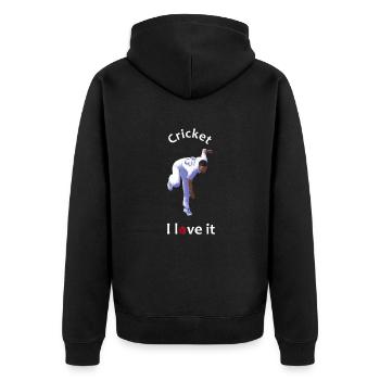CRICKET, I LOVE IT - FAST BOWLER, SPIN BOWLER - Veste à capuche bio Premium Unisexe - noir - Dos - Nico (187cm)