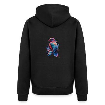 Radiant Parrot - Tropical Elegance - Unisex Premium Organic Zip Hoodie - black - Back - Nico (187cm)