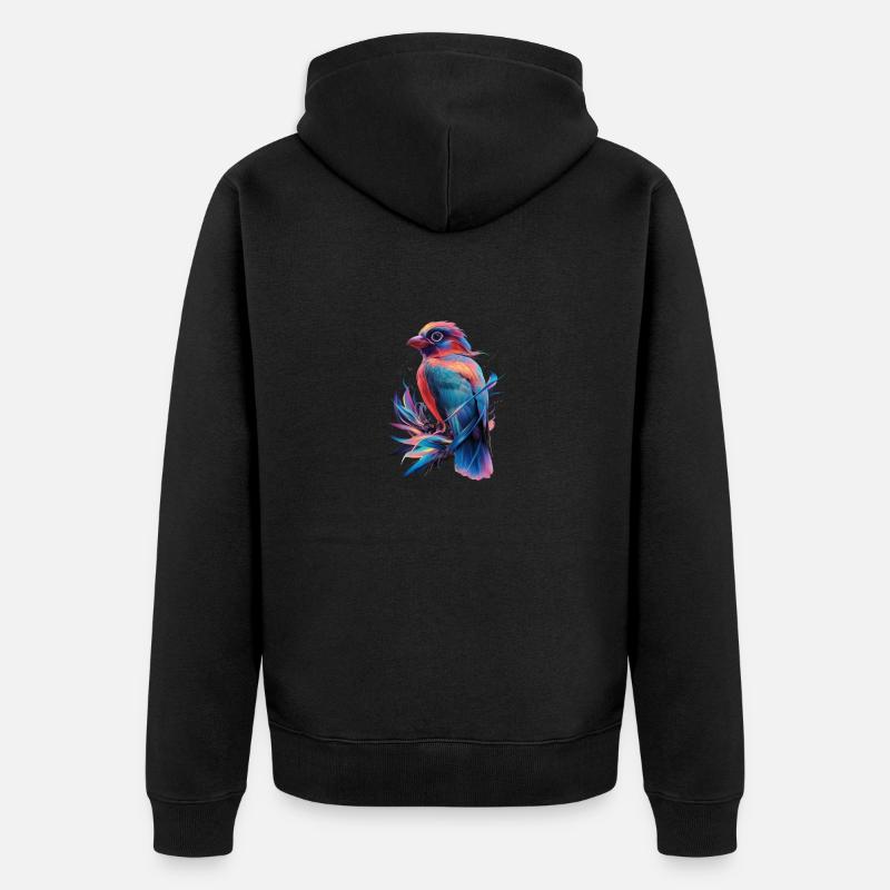 Perroquet radieux - Élégance tropicale - Veste à capuche bio Premium Unisexe - noir