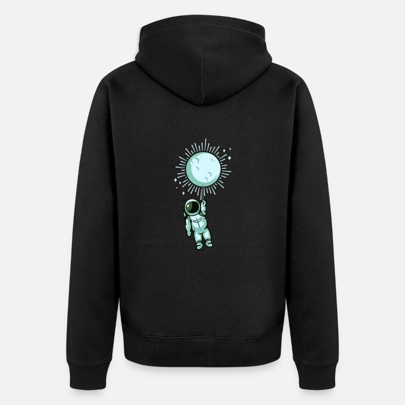Astronaute Space Moon - Veste à capuche bio Premium Unisexe - noir