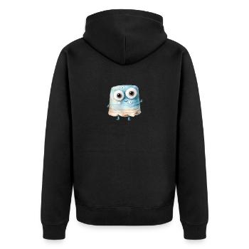Niedliches Aquarell Monster - Unisex Premium Bio Zip Hoodie - Schwarz - Hinten - Nico (187cm)