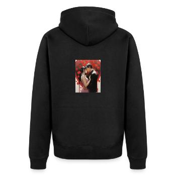 Japanese Manga Couple - Unisex Premium Organic Zip Hoodie - black - Back - Nico (187cm)