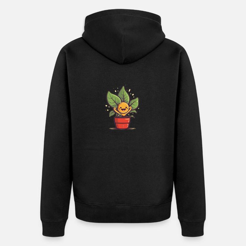 Marque de commerce Cheerful Plant - Veste à capuche bio Premium Unisexe - noir