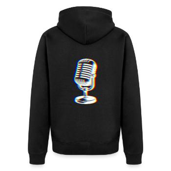 Micro Glitch – Art Sonore - Veste à capuche bio Premium Unisexe - noir - Dos - Nico (187cm)