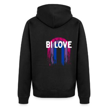 Bi Love Bisexual Couples Bi Pride Lovers LGBTQ - Veste à capuche bio Premium Unisexe - noir - Dos - Nico (187cm)
