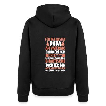Papa Fête des pères Papa - Veste à capuche bio Premium Unisexe - noir - Dos - Nico (187cm)