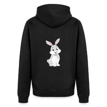 Mignon lapin souriant - Veste à capuche bio Premium Unisexe - noir - Dos - Nico (187cm)