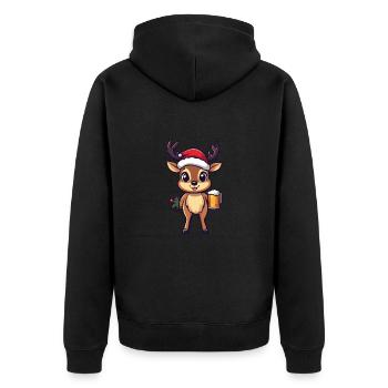 Bière de cerf Noël Noël - Veste à capuche bio Premium Unisexe - noir - Dos - Nico (187cm)