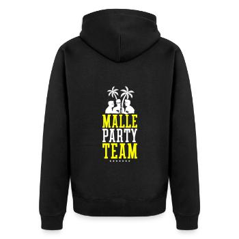Malle Party Team Urlaub Mallorca - Unisex Premium Bio Zip Hoodie - Schwarz - Hinten - Nico (187cm)