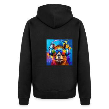 Capybara, capybara, graffiti, peinture, coloré - Veste à capuche bio Premium Unisexe - noir - Dos - Nico (187cm)