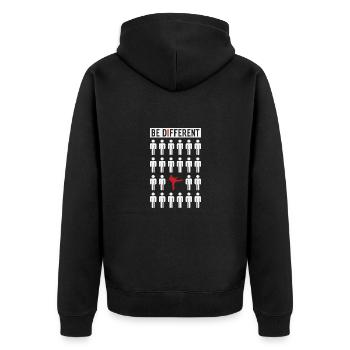 Karate Spruch für Karateka & Kampfsportler Kick - Unisex Premium Bio Zip Hoodie - Schwarz - Hinten - Nico (187cm)