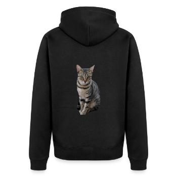 Chat chat chaton doux - Veste à capuche bio Premium Unisexe - noir - Dos - Nico (187cm)
