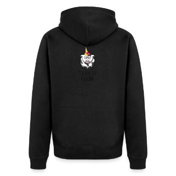 Ich bin ein Einhorn - Eiswaffel Kuh - Unisex Premium Bio Zip Hoodie - Schwarz - Hinten - Nico (187cm)