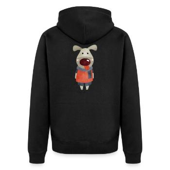 Elvis - Unisex Premium Bio Zip Hoodie - Schwarz - Hinten - Nico (187cm)