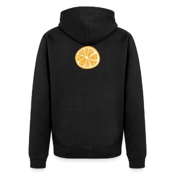 ORANGE - Unisex Premium Organic Zip Hoodie - black - Back - Nico (187cm)