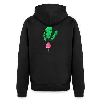 Navet aux herbes Navet blanc Navet aux légumes - Veste à capuche bio Premium Unisexe - noir - Dos - Nico (187cm)