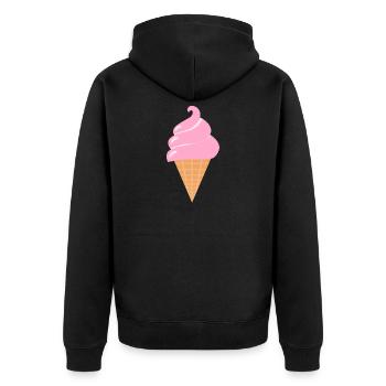 Glaces douces - Crème glacée rose d’été - Veste à capuche bio Premium Unisexe - noir - Dos - Nico (187cm)