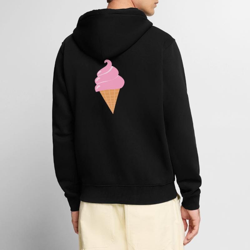 Softeis Eis - Rosa Sommer Eis Unisex Premium Bio Zip Hoodie
