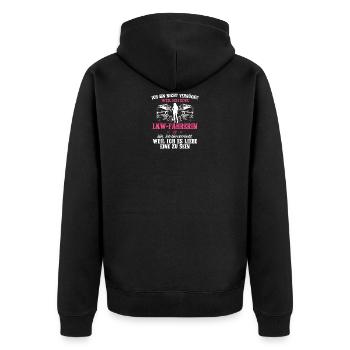 Truck Truck Driver Mrs. Gift · Crazy - Unisex Premium Organic Zip Hoodie - black - Back - Nico (187cm)