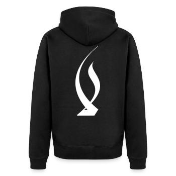 LamElif Islamic Calligraphy - Unisex Premium Organic Zip Hoodie - black - Back - Nico (187cm)