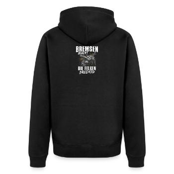 Motorcycle Superbike Biker Gift · Brakes - Unisex Premium Organic Zip Hoodie - black - Back - Nico (187cm)