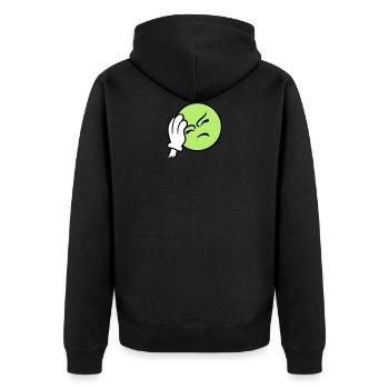 Emoticon Frustration / facepalm emoji (3c) - Unisex Premium Bio Zip Hoodie - Schwarz - Hinten - Nico (187cm)