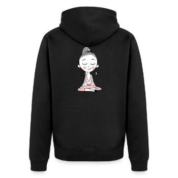 yoga - Veste à capuche bio Premium Unisexe - noir - Dos - Nico (187cm)