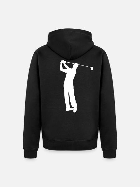 golfer - Unisex Premium Organic Zip Hoodie - black