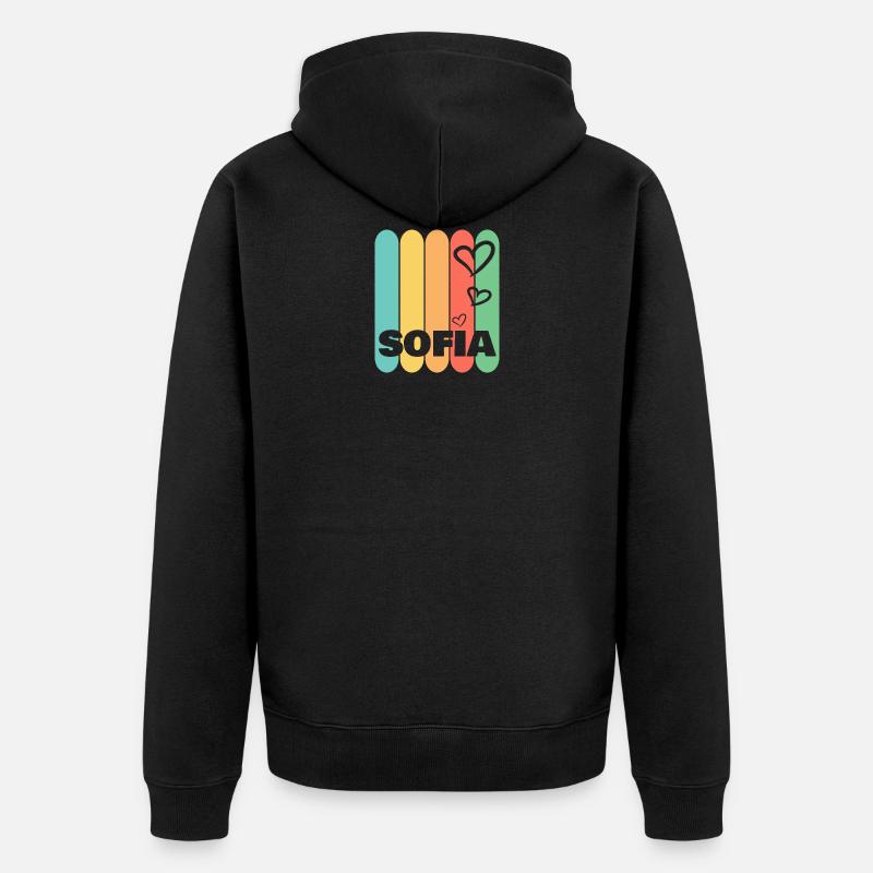 Herzen Sofia - Unisex Premium Bio Zip Hoodie - Schwarz