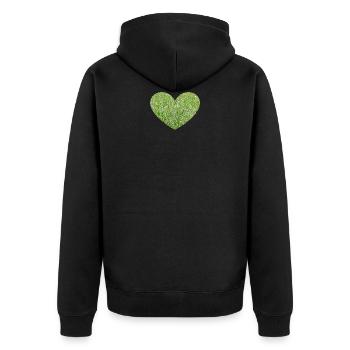 Grass heart - Unisex Premium Organic Zip Hoodie - black - Back - Nico (187cm)