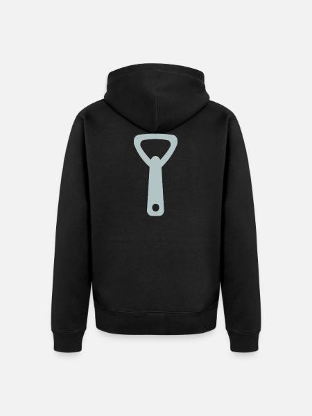 bottle opener - Unisex Premium Organic Zip Hoodie - black
