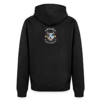 Hütehund Schäferhund Australian Cattle Dog Lustig - Unisex Premium Bio Zip Hoodie - Schwarz - Hinten - Nico (187cm)