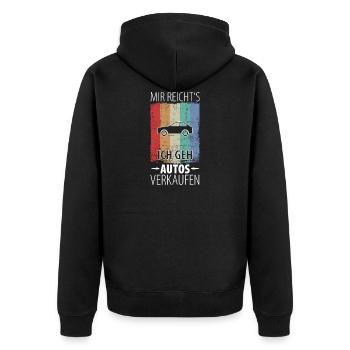 Automobilkaufmann Auto Verkäufer Automobil - Unisex Premium Bio Zip Hoodie - Schwarz - Hinten - Nico (187cm)