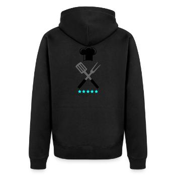 cuisine couverts 5 étoiles - Veste à capuche bio Premium Unisexe - noir - Dos - Nico (187cm)