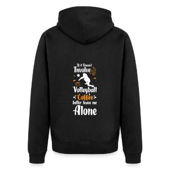 Volleyball Beach Volleyball Game Team - Unisex Premium Organic Zip Hoodie - black - Back - Nico (187cm)