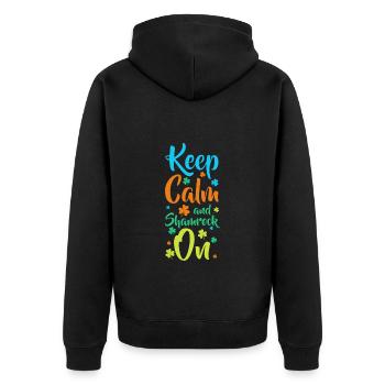 Cloverleaf Motivation Money Joie de vivre - Unisex Premium Organic Zip Hoodie - black - Back - Nico (187cm)