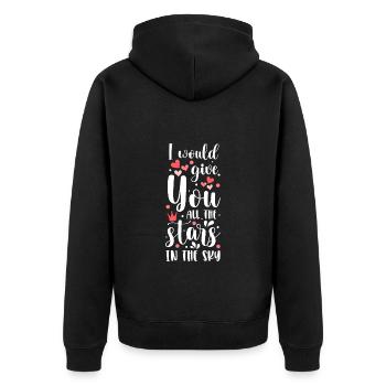 Souhaits d’étoile filante - Veste à capuche bio Premium Unisexe - noir - Dos - Nico (187cm)