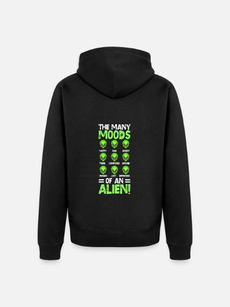 UFO Invasion Extraterrestrial - Unisex Premium Organic Zip Hoodie - black